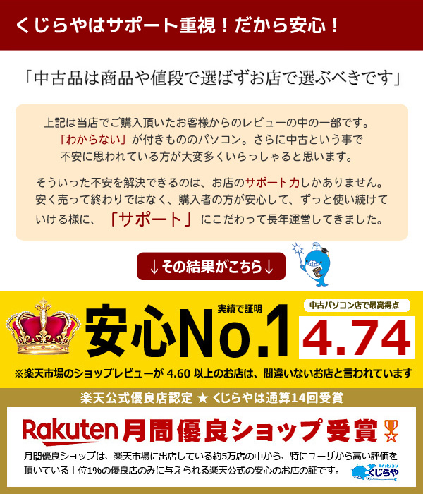 くじらやはサポート重視だから安心
