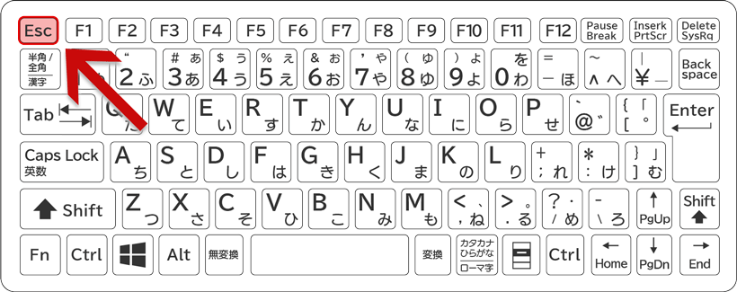 Escキーの場所