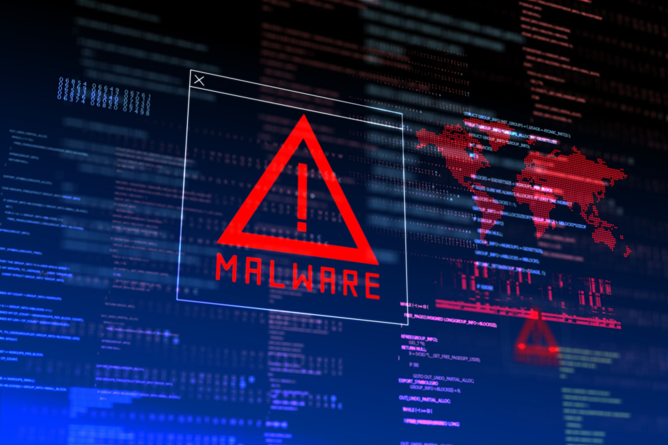 マルウェアやウイルスに感染する脅威を表現したイメージ