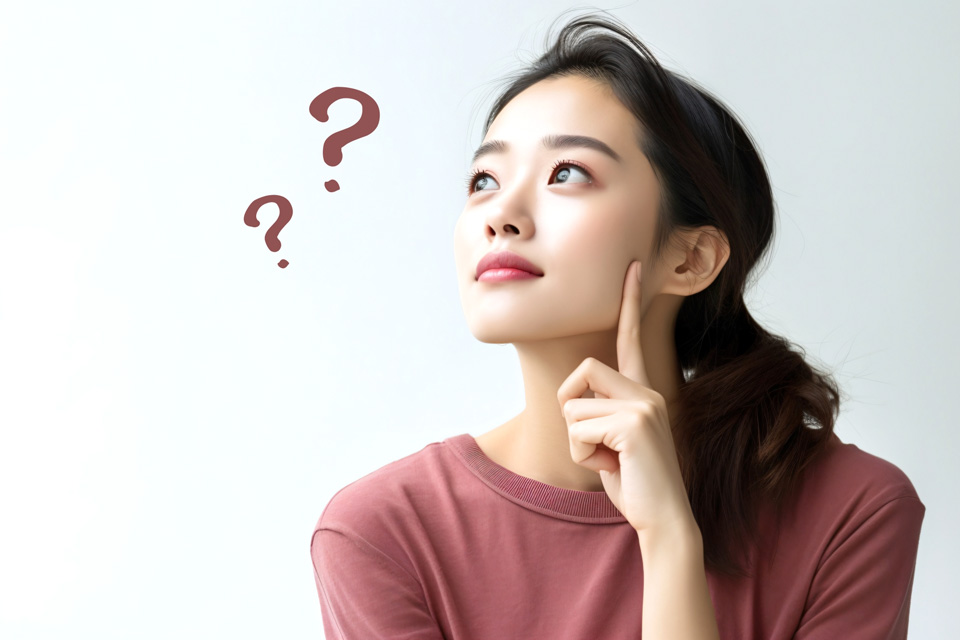 ハテナマークと女性