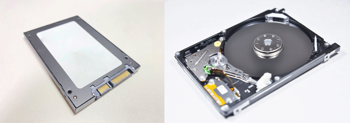 SSDとHDDの写真